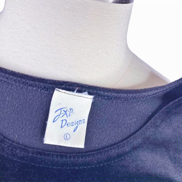 Vintage JXP Designs Black Velvet Top - Size Large - Picture 4 of 4